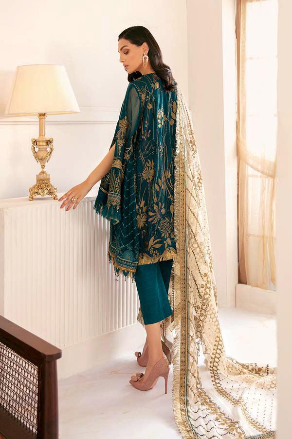 Baroque Chantelle Embroidered Chiffon 3 Piece Suit SPARKLING NIGHT Brand Mafia by Zonash