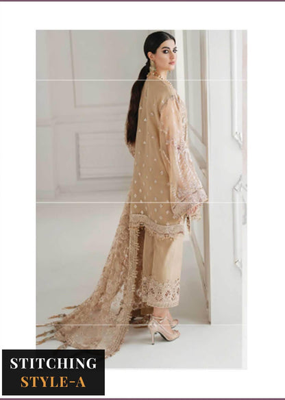 Baroque Embroidered Chiffon Suits Unstitched 3 Piece BQU-CH10-D04 - Luxury Festive Tale Brand Mafia by Zonash