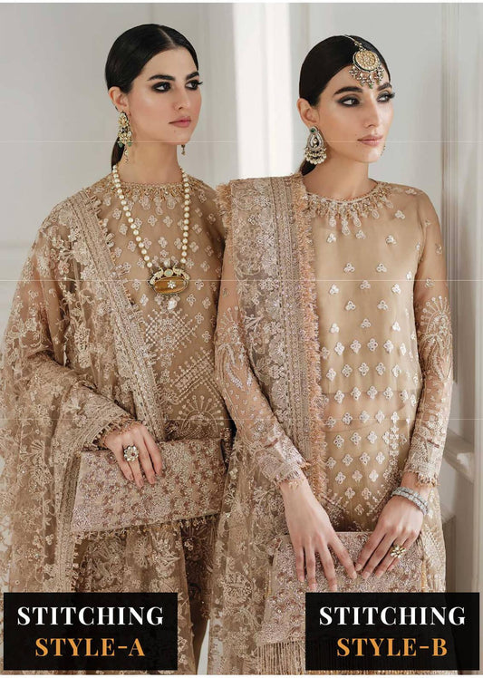 Baroque Embroidered Chiffon Suits Unstitched 3 Piece BQU-CH10-D04 - Luxury Festive Tale Brand Mafia by Zonash