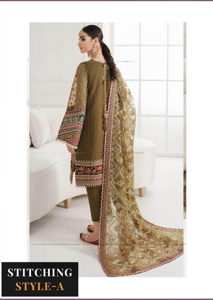 Baroque Embroidered Chiffon Suits Unstitched 3 Piece BQU-CH10-D06 - Luxury Festive Tale Brand Mafia by Zonash