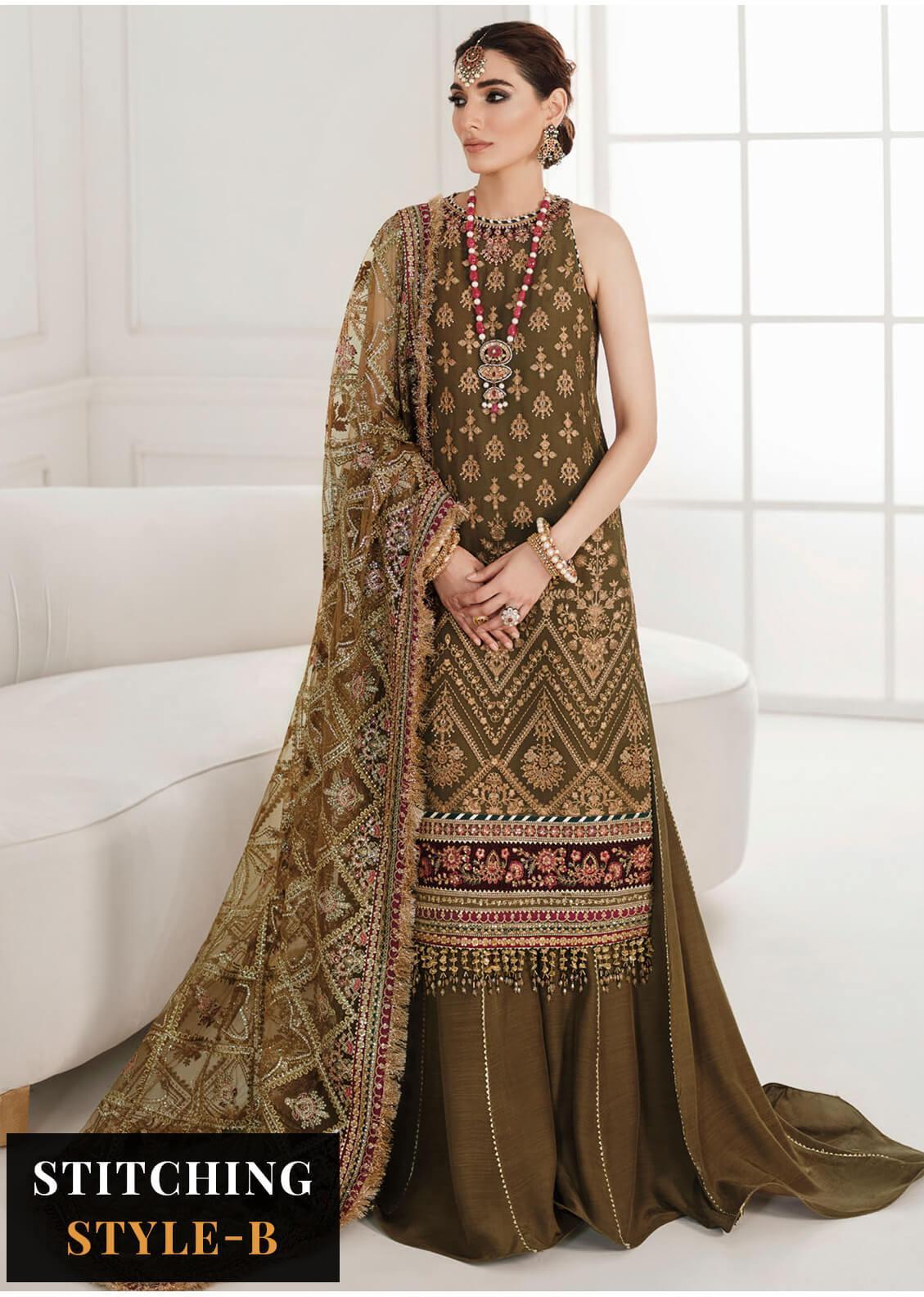 Baroque Embroidered Chiffon Suits Unstitched 3 Piece BQU-CH10-D06 - Luxury Festive Tale Brand Mafia by Zonash