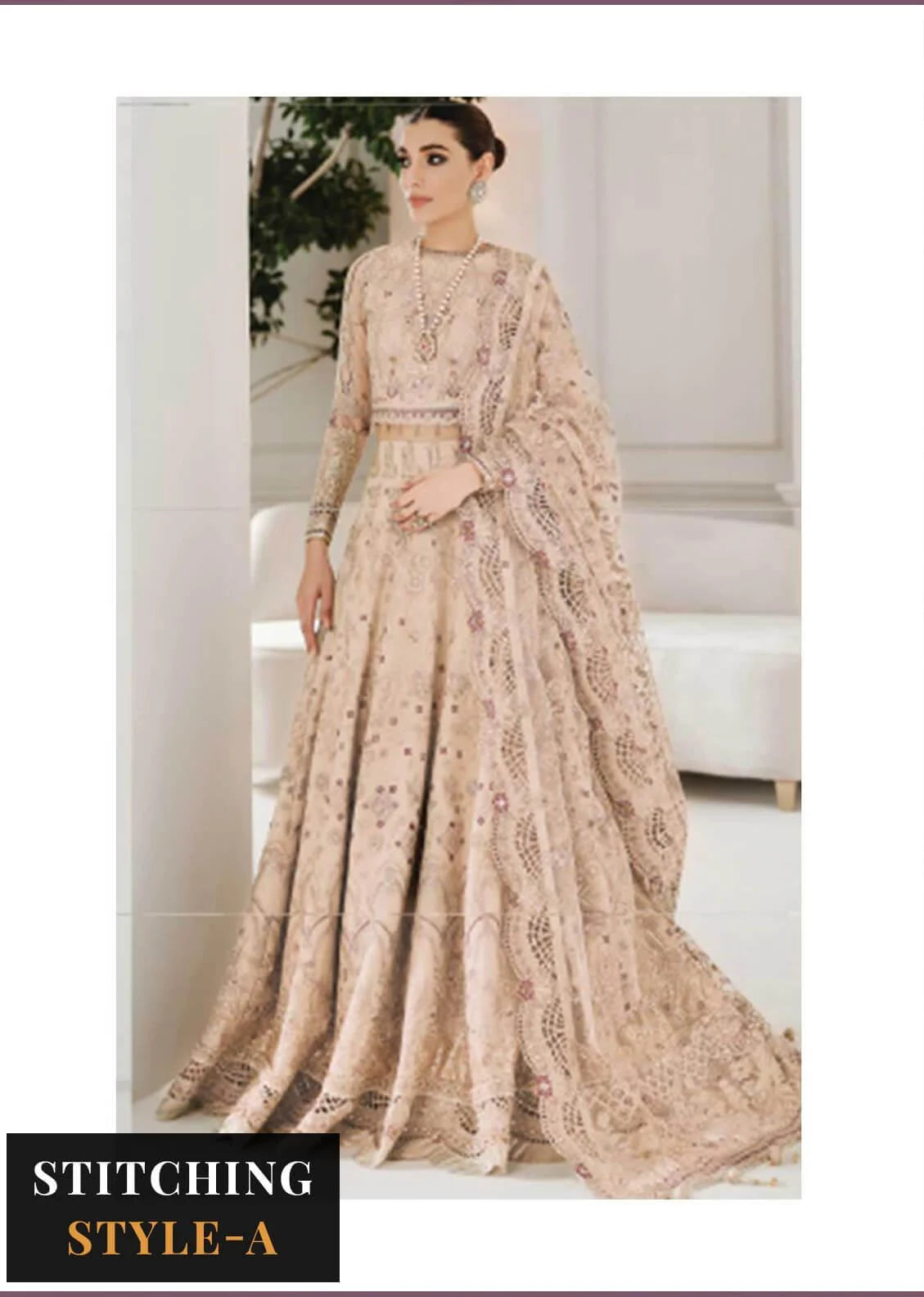 Baroque Embroidered Net Suits Unstitched 3 Piece BQU-CH10-D01 - Luxury Festive Tale Brand Mafia by Zonash