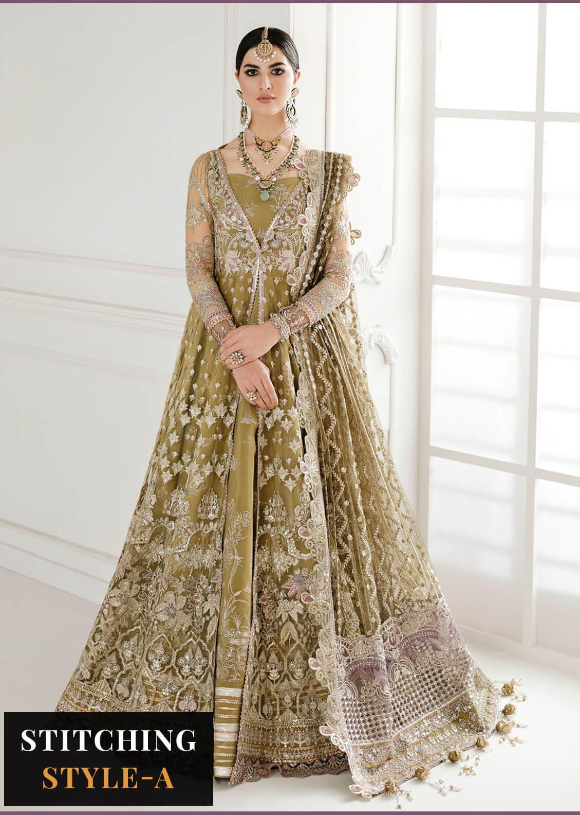 Baroque Embroidered Net Suits Unstitched 3 Piece BQU-CH10-D02 - Luxury Festive Tale Brand Mafia by Zonash