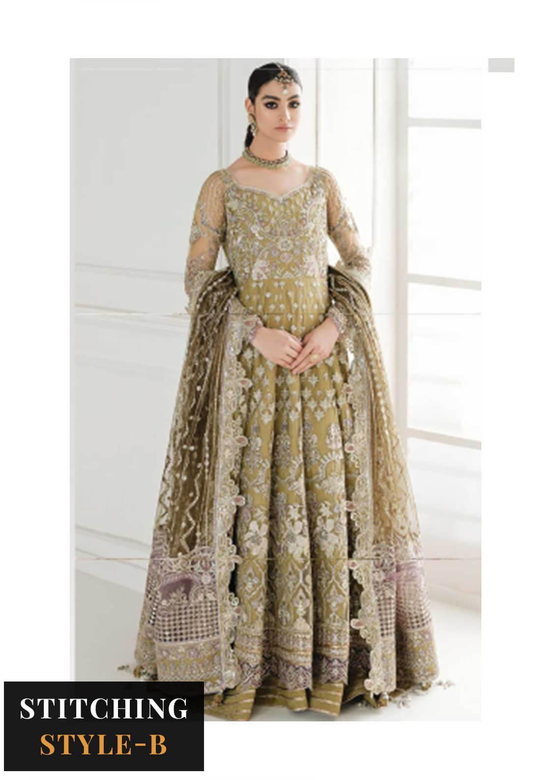 Baroque Embroidered Net Suits Unstitched 3 Piece BQU-CH10-D02 - Luxury Festive Tale Brand Mafia by Zonash