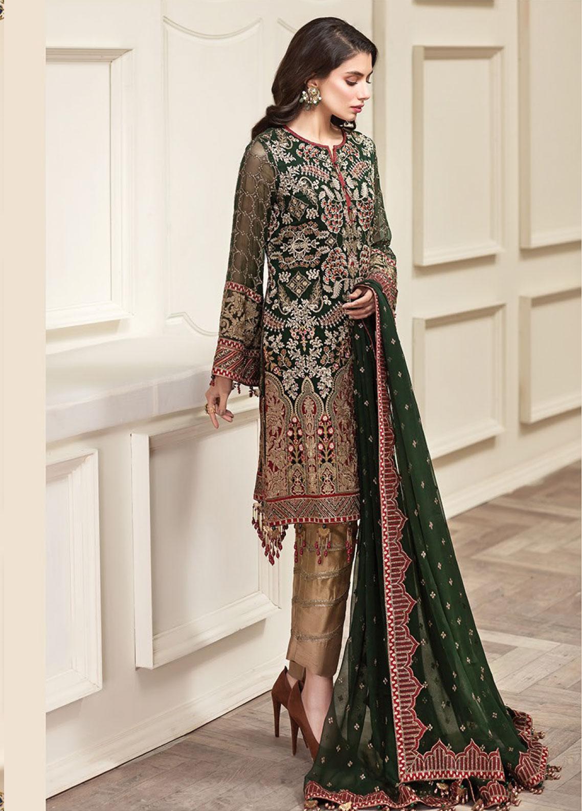 Baroque Jazmin Amerrati Luxury Chiffon Embroidered 3Pc Suit D-01 Panache Brand Mafia by Zonash