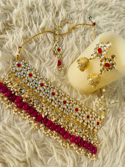 Beautiful Choker Kundan Set B-S02-Pink Brand Mafia by Zonash