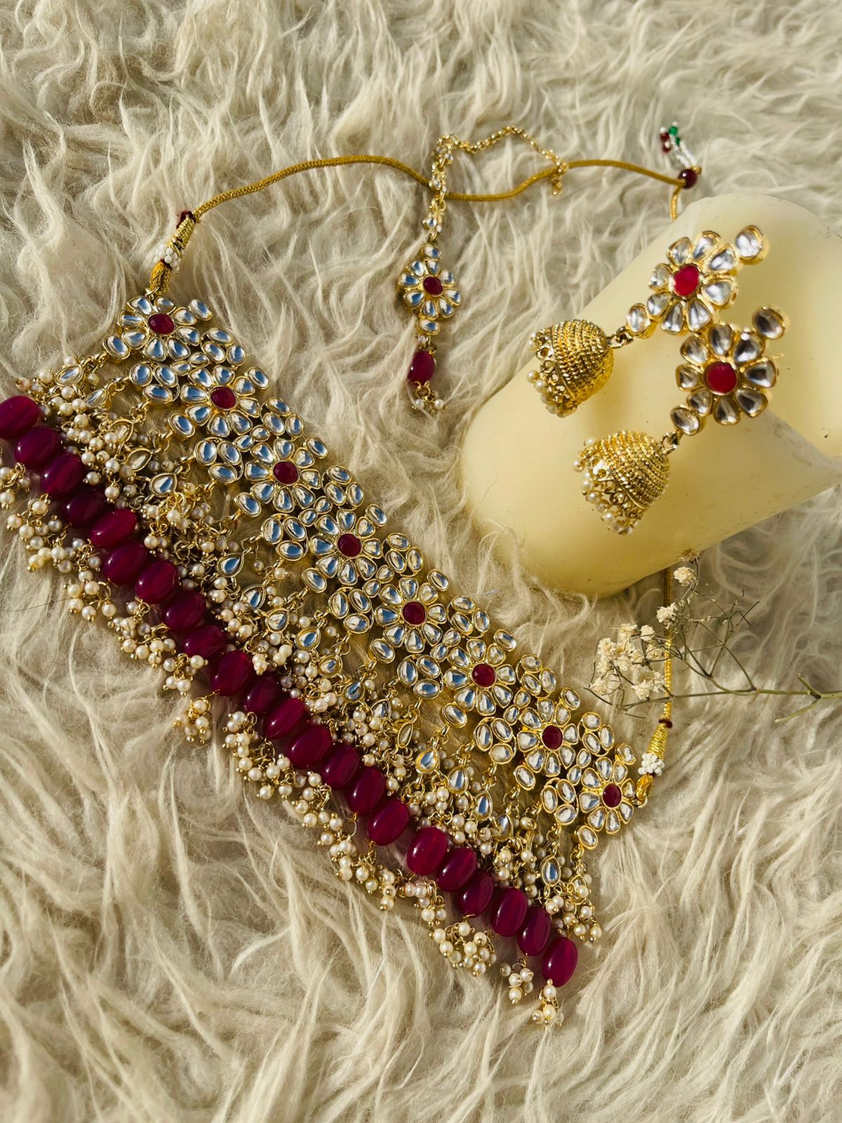 Beautiful Choker Kundan Set B-S02-Pink Brand Mafia by Zonash