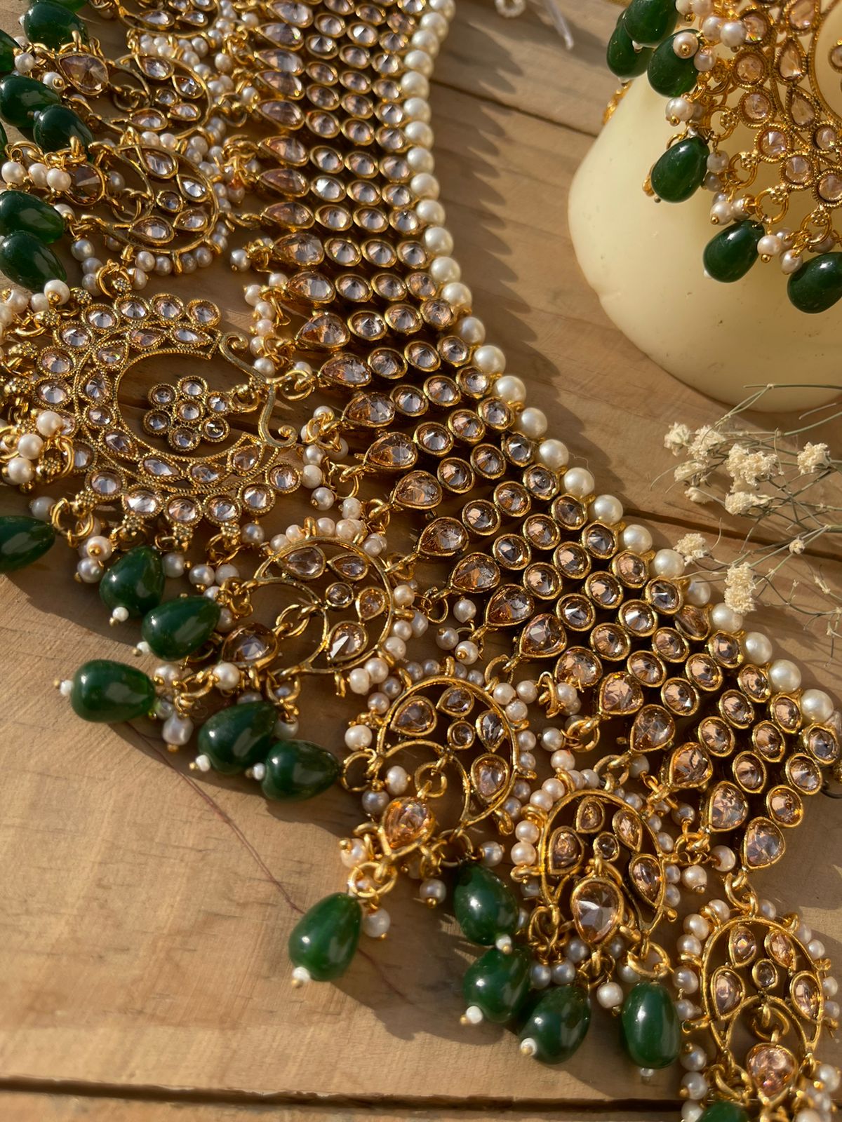 Beautiful Polki Kundan Set B-S03-Green Brand Mafia by Zonash