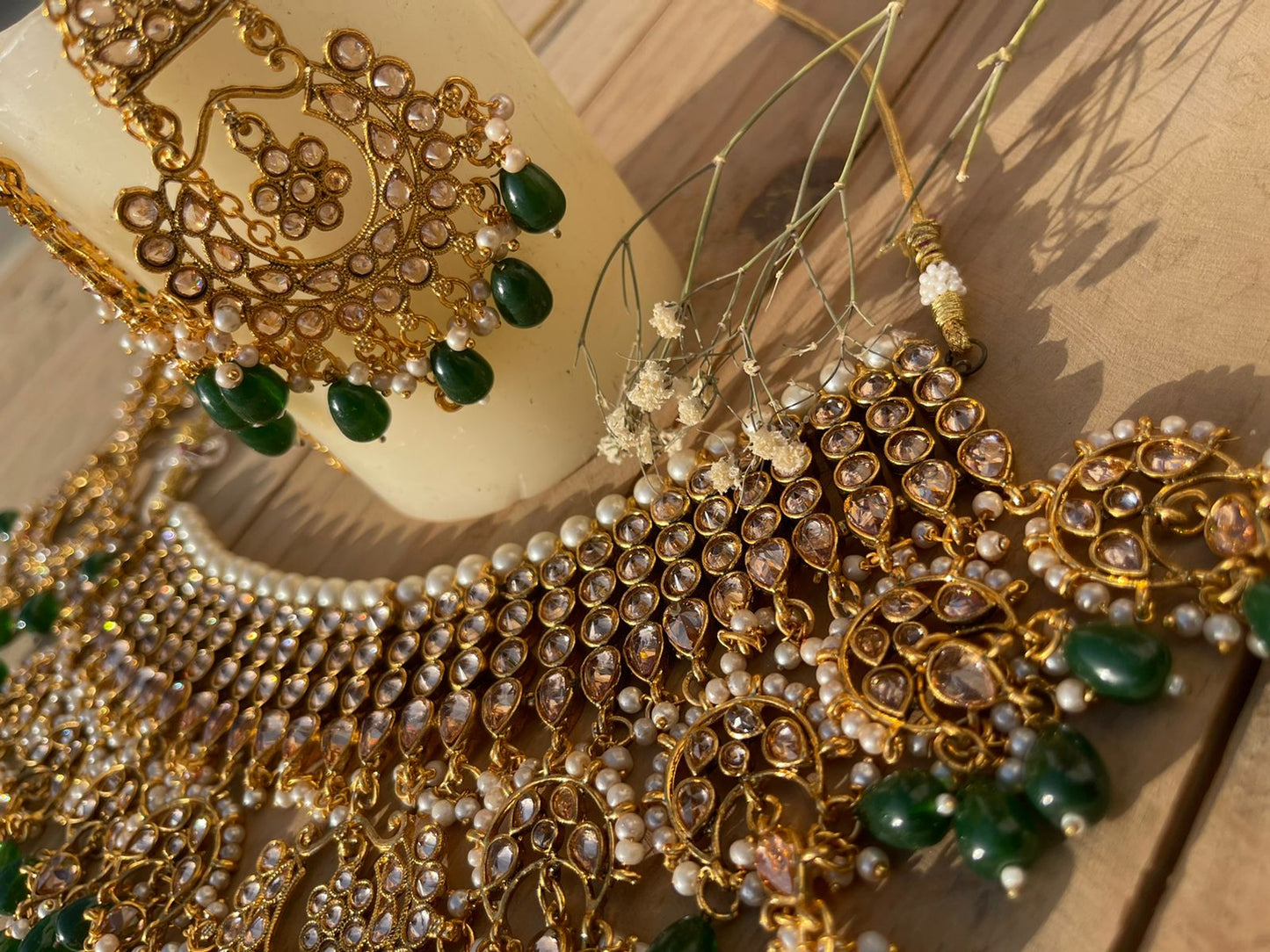 Beautiful Polki Kundan Set B-S03-Green Brand Mafia by Zonash