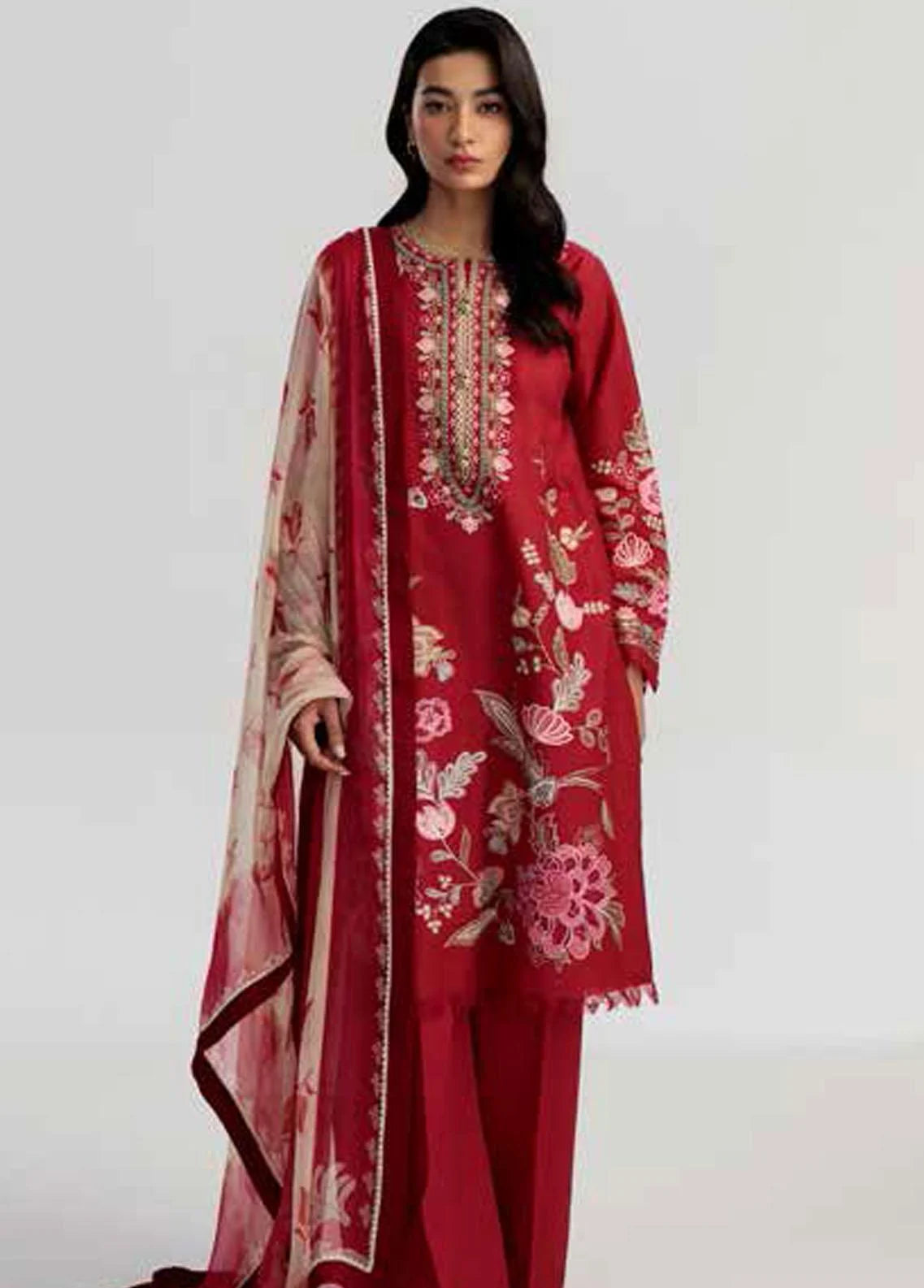 Coco by Zara Shahjahan Unstitched 3 Piece Embroidered Lawn Suit CZS23S 7B - Summer Collection Brand Mafia by Zonash