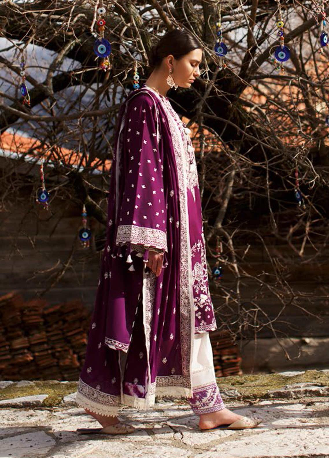 Elan Embroidered Lawn Suits Unstitched 3 Piece EL21OR EL21-13-A Emira - Summer Collection Brand Mafia by Zonash