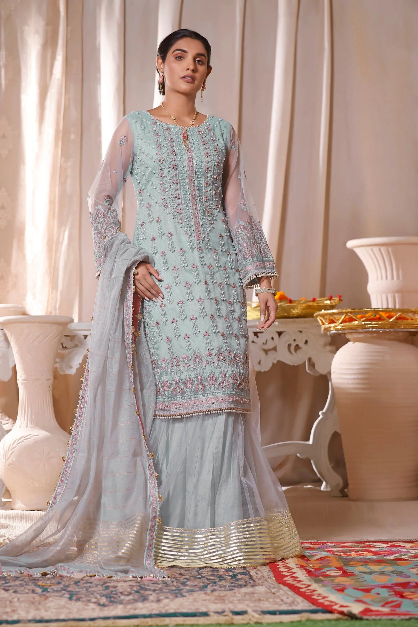 Gul-e-Mehnaaz By Hadia Eman Unstitched 3 Piece Embroidered Chiffon Suit HE22GM HEC-06 - Luxury Collection