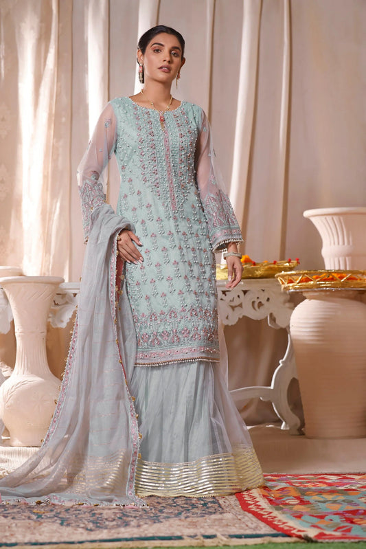 Gul-e-Mehnaaz By Hadia Eman Unstitched 3 Piece Embroidered Chiffon Suit HE22GM HEC-06 - Luxury Collection