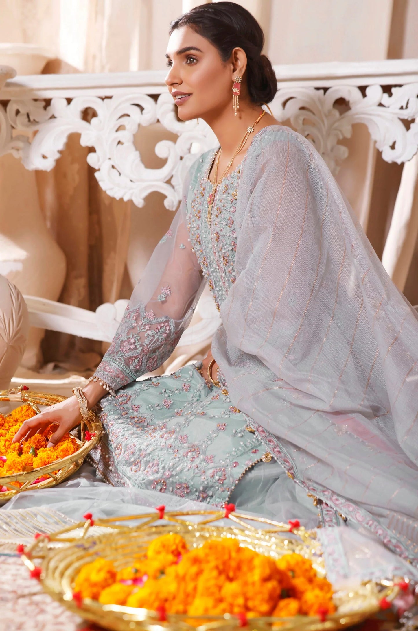 Gul-e-Mehnaaz By Hadia Eman Unstitched 3 Piece Embroidered Chiffon Suit HE22GM HEC-06 - Luxury Collection