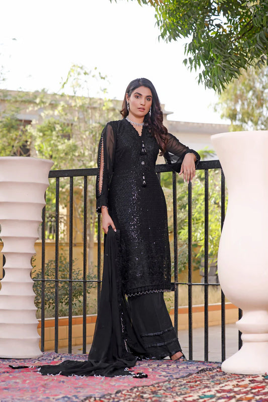 Gul-e-Mehnaaz By Hadia Eman Unstitched 3 Piece Embroidered Chiffon Suits HE22GM HEC-02 - Luxury Collection