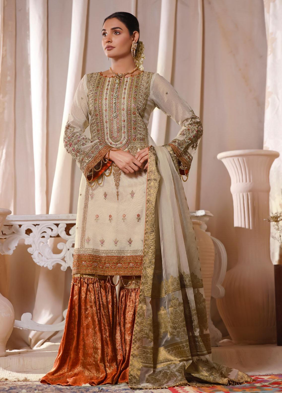 Gul-e-Mehnaaz By Hadia Eman Unstitched 3 Piece Embroidered Chiffon Suits  HE22GM HEC-10 - Luxury Collection