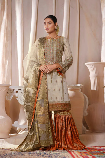 Gul-e-Mehnaaz By Hadia Eman Unstitched 3 Piece Embroidered Chiffon Suits HE22GM HEC-10 - Luxury Collection