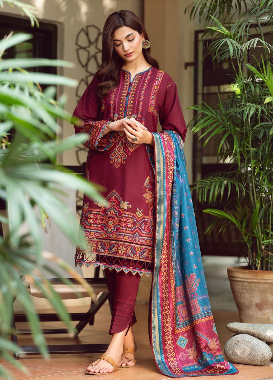 Iris By Jazmin Embroidered Lawn Suits Unstitched 3 Piece JZ23I 03 Cordelia - Spring / Summer Collection Brand Mafia by Zonash