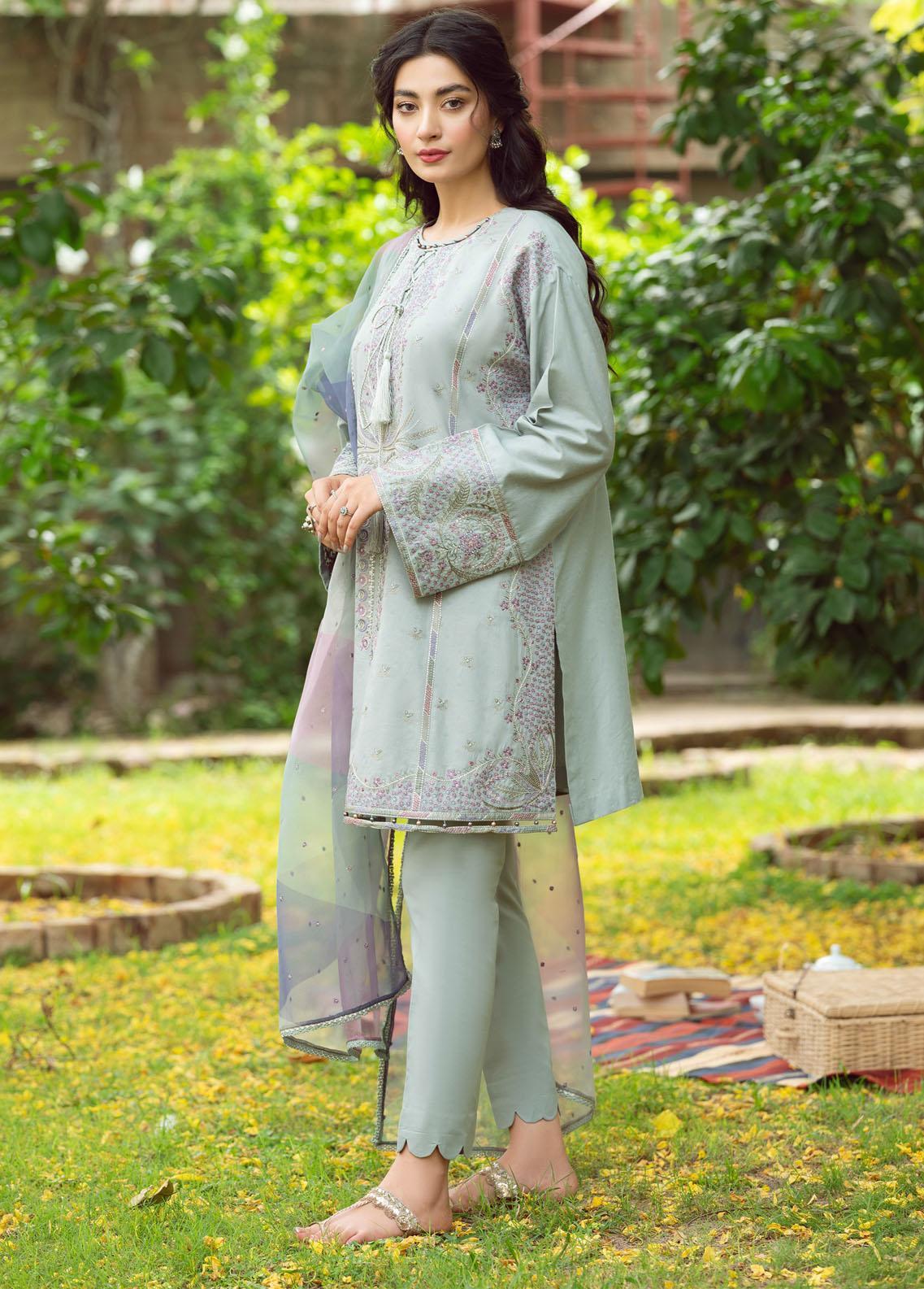 Iris By Jazmin Embroidered Lawn Suits Unstitched 3 Piece JZ23I 06 Lilium - Spring / Summer Collection Brand Mafia by Zonash