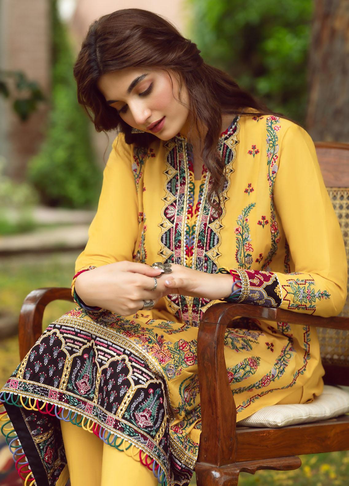 Iris By Jazmin Embroidered Lawn Suits Unstitched 3 Piece JZ23I 07 Cassia - Spring / Summer Collection Brand Mafia by Zonash