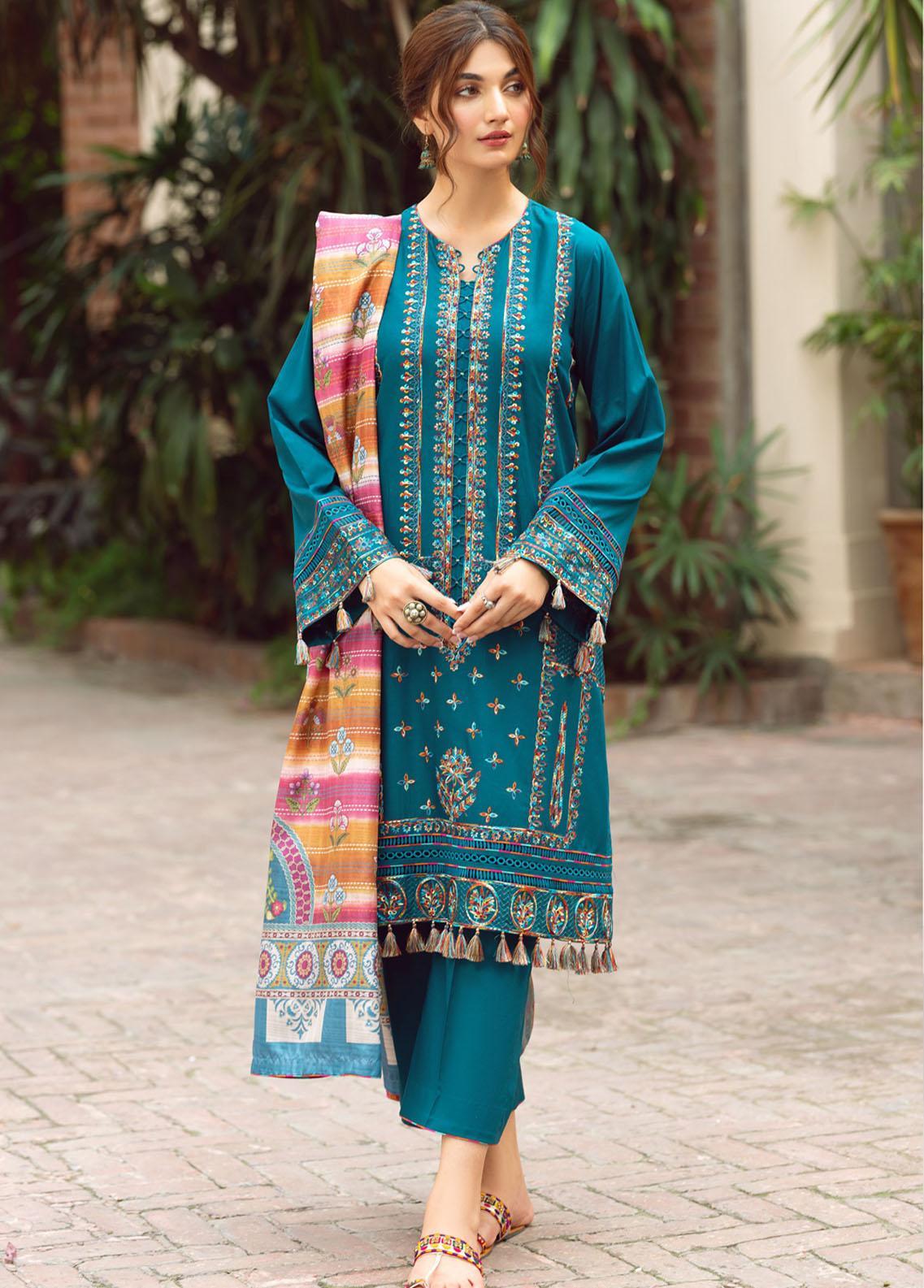 Iris By Jazmin Embroidered Lawn Suits Unstitched 3 Piece JZ23I 08 Greta - Spring / Summer Collection Brand Mafia by Zonash