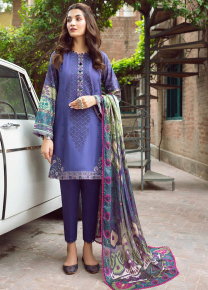 Iris By Jazmin Embroidered Lawn Suits Unstitched 3 Piece JZ23I 10 Orchid Opal - Spring / Summer Collection Brand Mafia by Zonash