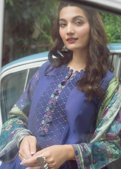 Iris By Jazmin Embroidered Lawn Suits Unstitched 3 Piece JZ23I 10 Orchid Opal - Spring / Summer Collection Brand Mafia by Zonash