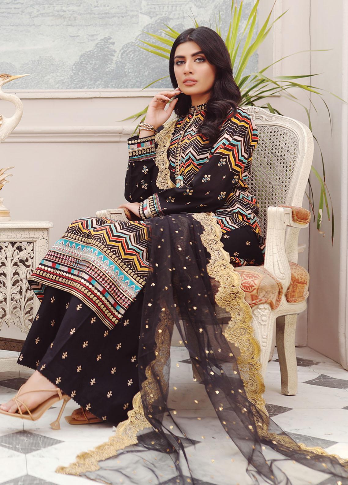 Lakhany Embroidered Lawn Suits Unstitched 3 Piece LSM23SG SG-5015 - Summer Collection Brand Mafia by Zonash