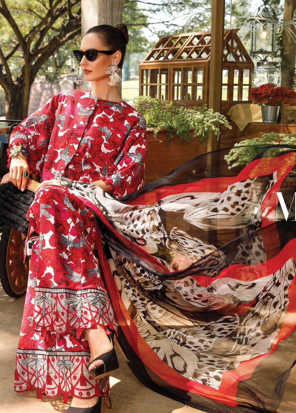 Mprints By Maria B Printed Lawn Suits Unstitched 3 Piece MB23MP 10A - Summer Collection Brand Mafia by Zonash