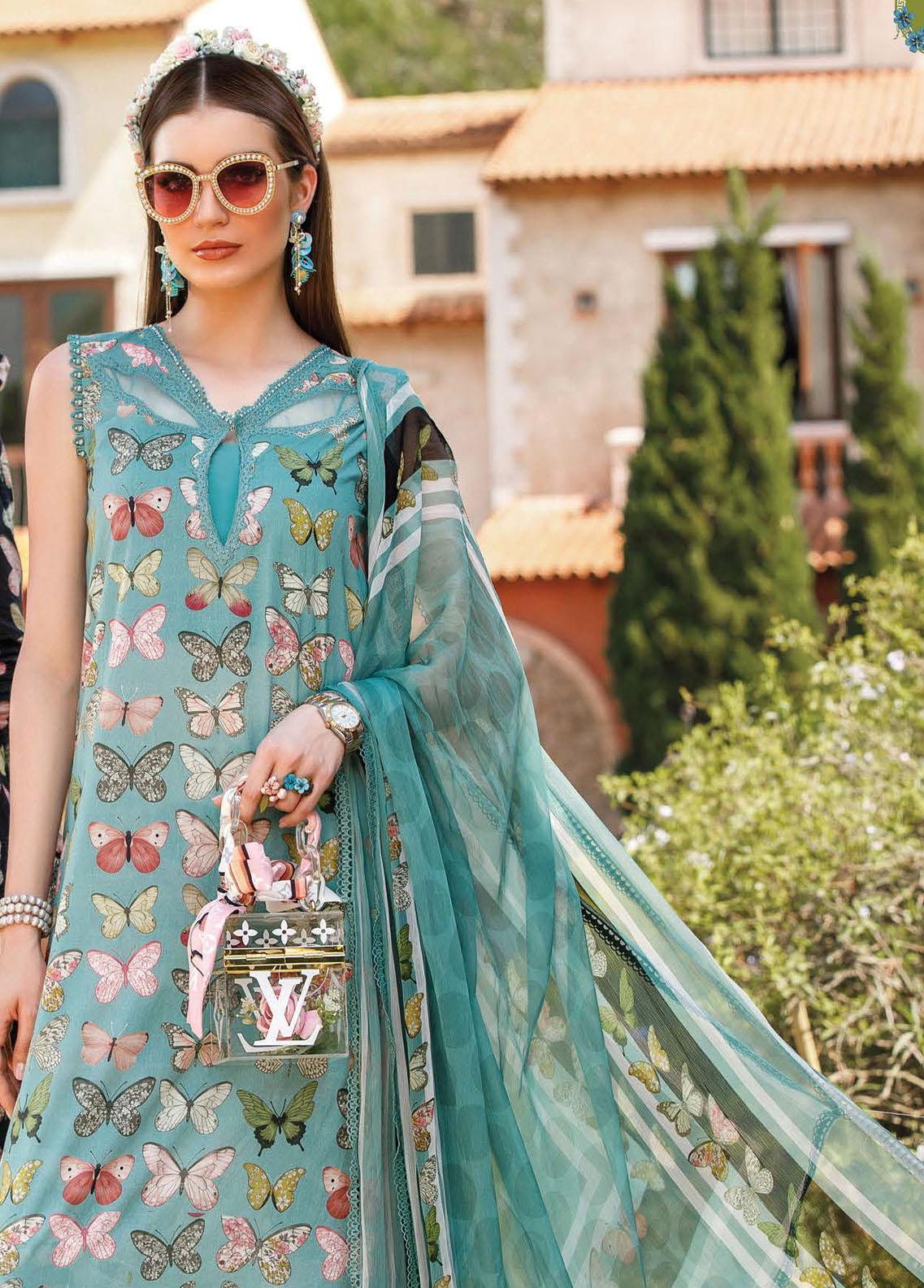 Mprints By Maria B Printed Lawn Suits Unstitched 3 Piece MB23MP 1A - Summer Collection Brand Mafia by Zonash