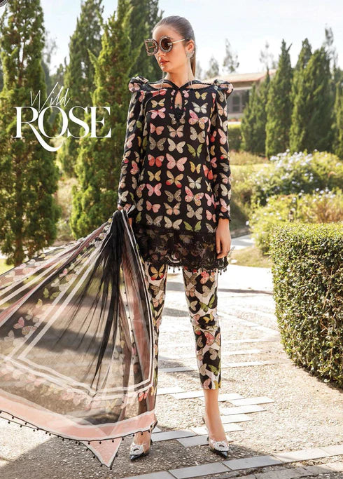 Mprints By Maria B Printed Lawn Suits Unstitched 3 Piece MB23MP 1B - Summer Collection Brand Mafia by Zonash