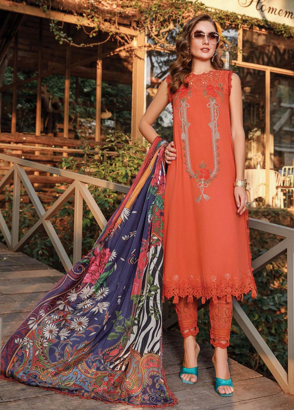 Mprints By Maria B Printed Lawn Suits Unstitched 3 Piece MB23MP 7B - Summer Collection Brand Mafia by Zonash