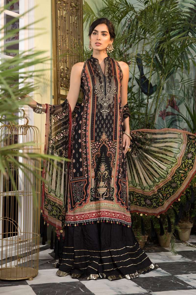 Mprints By Maria B Unstitched 3 Piece Printed Lawn Suit 1112-B - Summer Collection Brand Mafia by Zonash