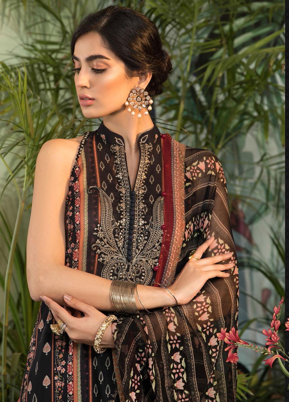 Mprints By Maria B Unstitched 3 Piece Printed Lawn Suit 1112-B - Summer Collection Brand Mafia by Zonash