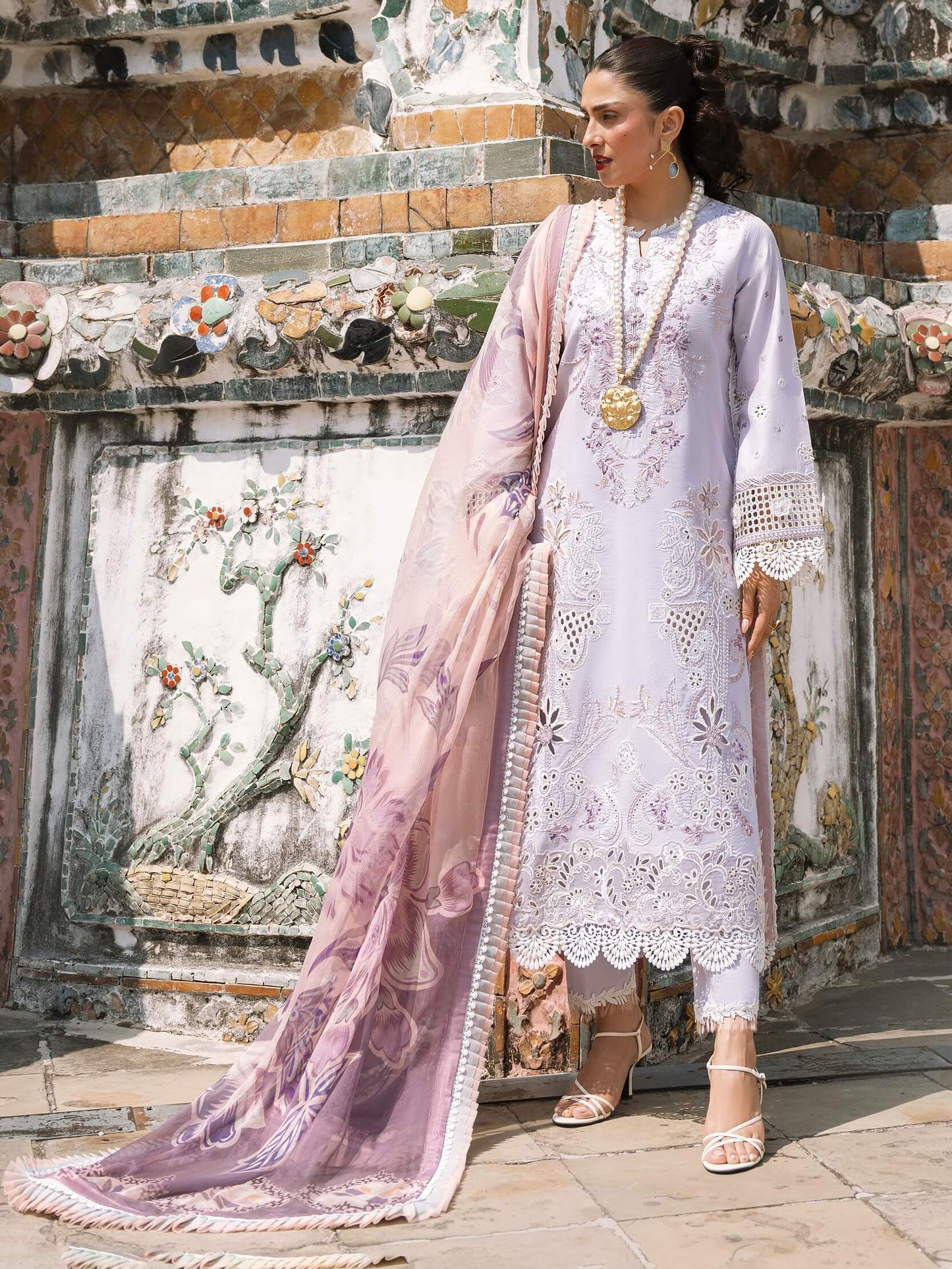 Mushq Lawana Embroidered Luxury Lawn Unstitched 3Pc Suit MSL-23-02 Banyen - Spring / Summer Collection Brand Mafia by Zonash