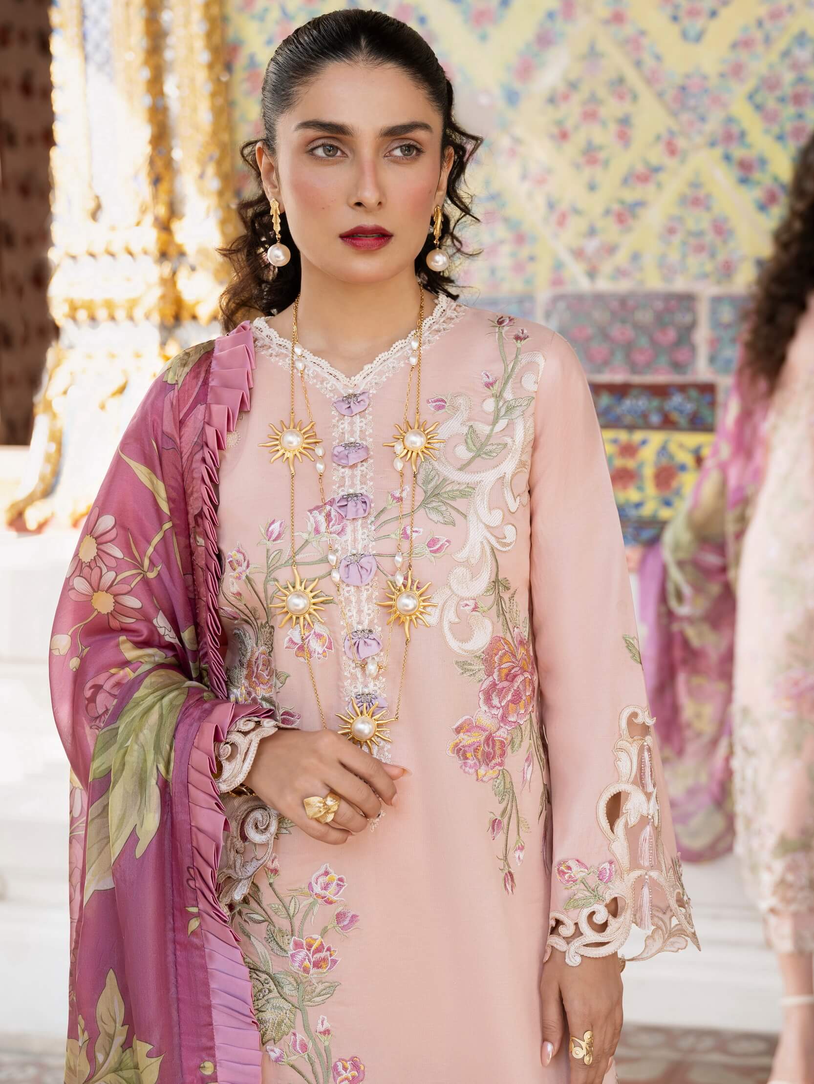 Mushq Lawana Embroidered Luxury Lawn Unstitched 3Pc Suit MSL-23-05 Fatihah - Spring / Summer Collection Brand Mafia by Zonash