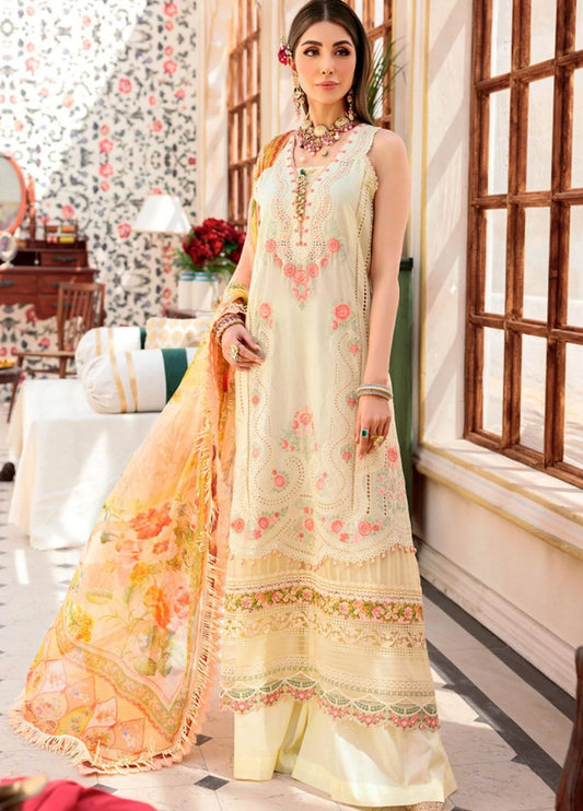 Noor by Sadia Asad Embroidered Lawn Suits Unstitched 3 Piece NSA22E D2A - Eid Collection Brand Mafia by Zonash