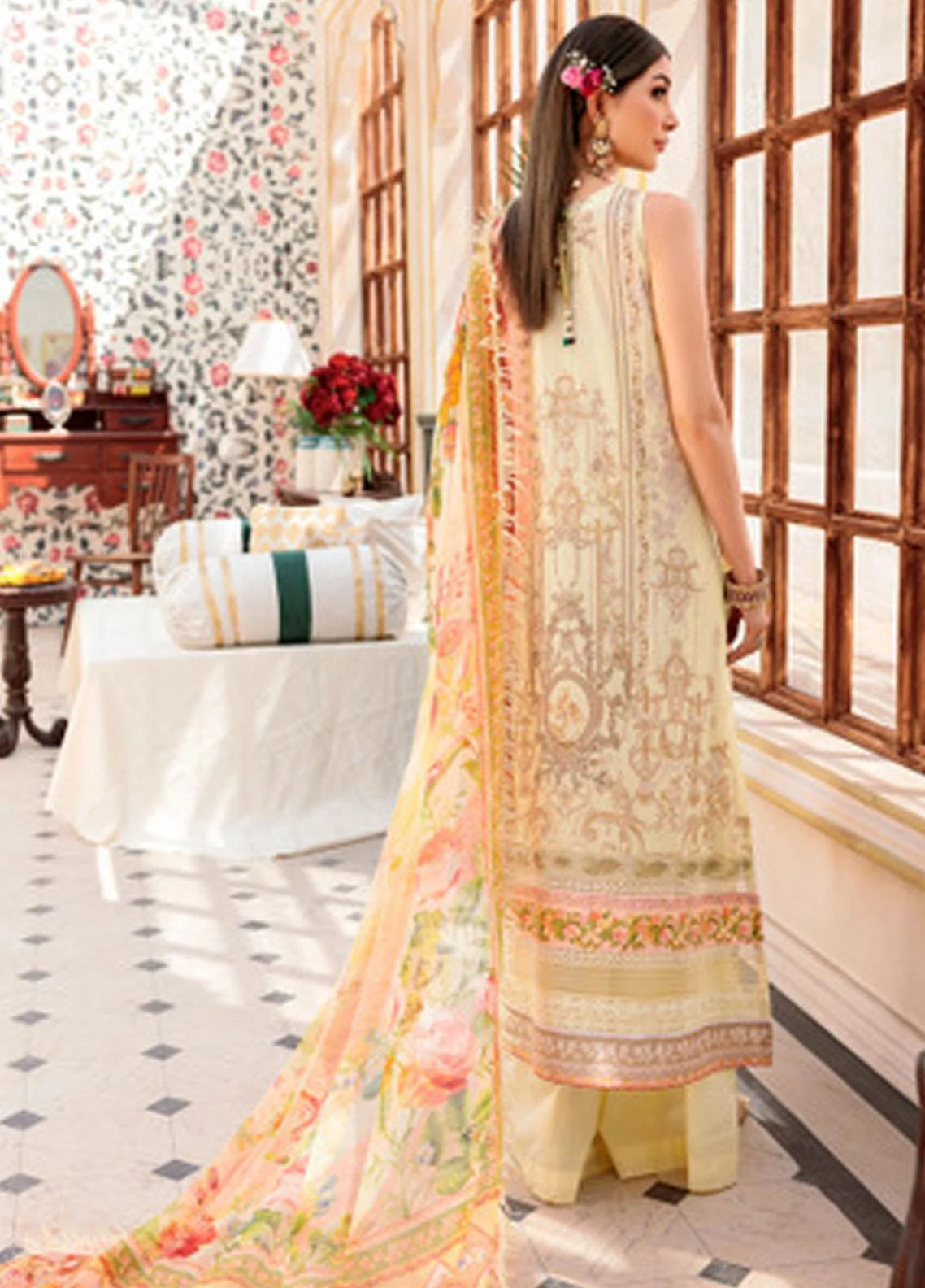 Noor by Sadia Asad Embroidered Lawn Suits Unstitched 3 Piece NSA22E D2A - Eid Collection Brand Mafia by Zonash