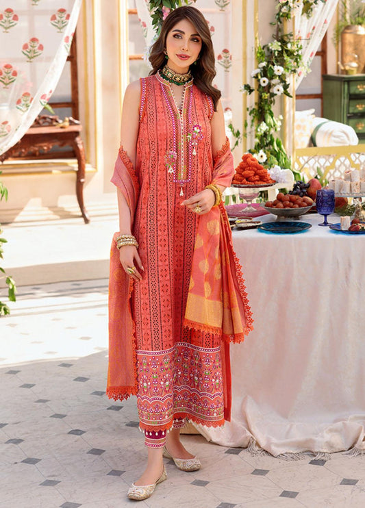 Noor by Sadia Asad Embroidered Lawn Suits Unstitched 3 Piece NSA22E D8A - Eid Collection Brand Mafia by Zonash