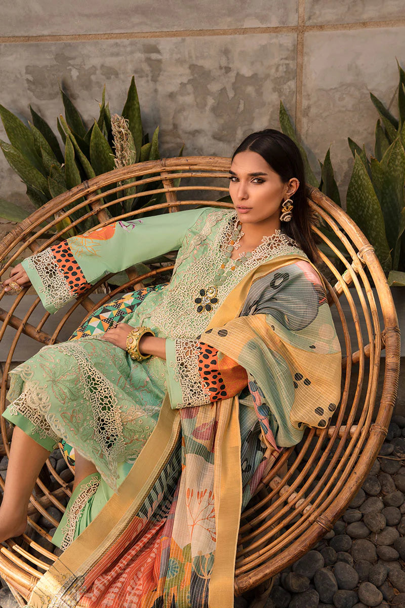 Rang Rasiya Florence Embroidered Lawn Unstitched 3Pc Suit D-09 Hazel Brand Mafia by Zonash