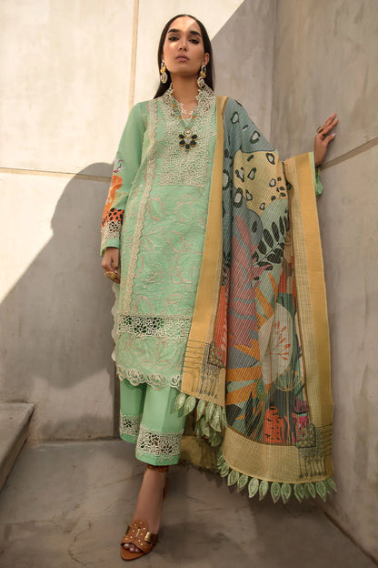 Rang Rasiya Florence Embroidered Lawn Unstitched 3Pc Suit D-09 Hazel Brand Mafia by Zonash