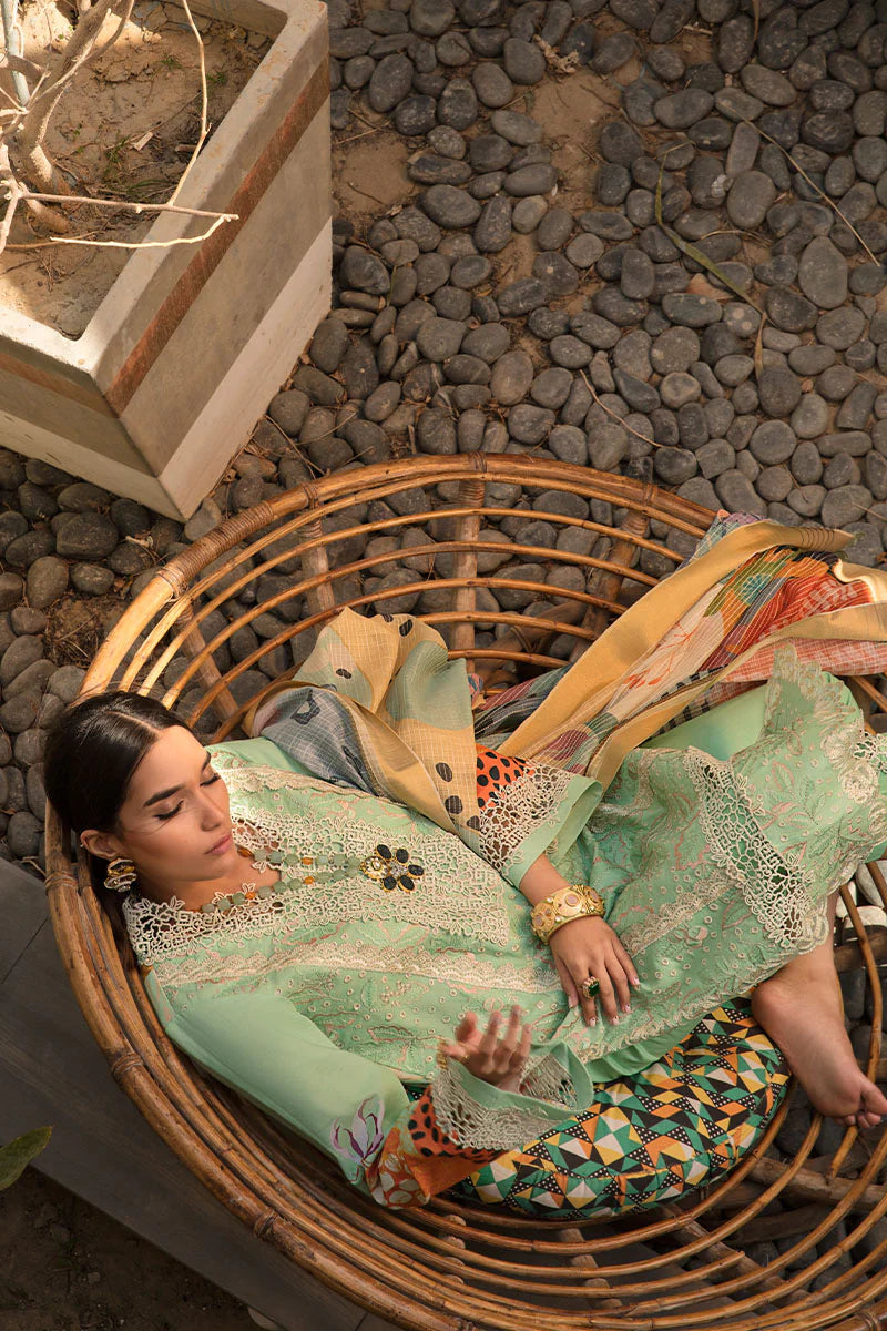 Rang Rasiya Florence Embroidered Lawn Unstitched 3Pc Suit D-09 Hazel Brand Mafia by Zonash