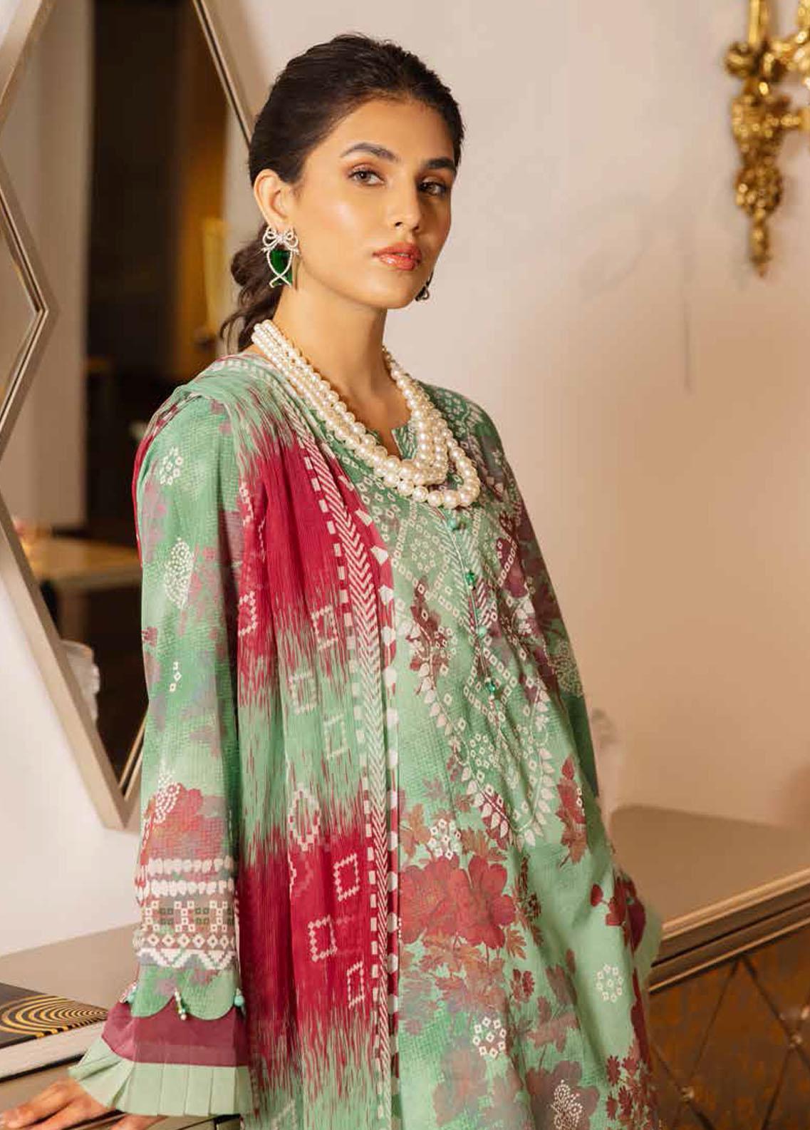 Signature Prints By Nureh Printed Lawn Suits Unstitched 3 Piece NU23L SP-45 - Summer Collection Brand Mafia by Zonash