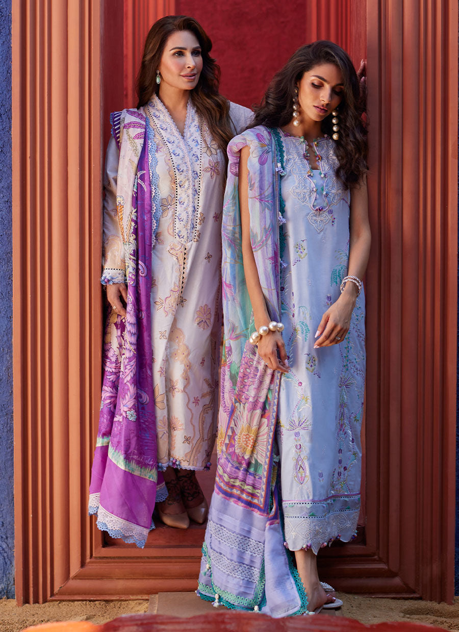 Suay by Farah Talib Aziz Unstitched 3 Piece Embroidered Lawn Suit FTA24LU FTA 05 MIWA IVORY - Luxury Collection Brand Mafia by Zonash