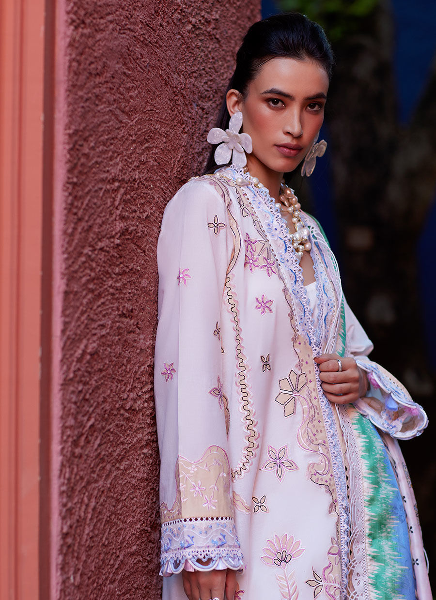 Suay by Farah Talib Aziz Unstitched 3 Piece Embroidered Lawn Suit FTA24LU FTA 05 MIWA IVORY - Luxury Collection Brand Mafia by Zonash