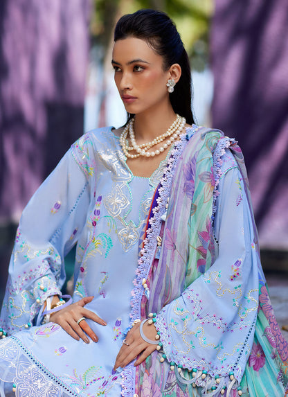 Suay by Farah Talib Aziz Unstitched 3 Piece Embroidered Lawn Suit FTA24LU FTA 06 CALLISTA WEDGEWOOD - Luxury Collection Brand Mafia by Zonash