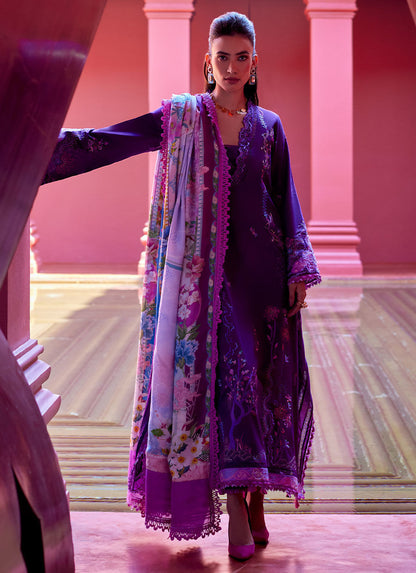 Suay by Farah Talib Aziz Unstitched 3 Piece Embroidered Lawn Suit FTA24LU FTA 07 YURI PURPLE - Luxury Collection Brand Mafia by Zonash