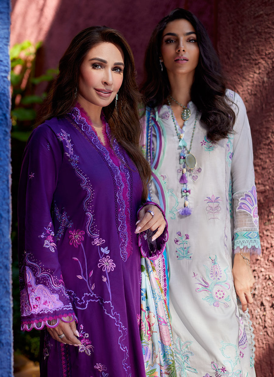 Suay by Farah Talib Aziz Unstitched 3 Piece Embroidered Lawn Suit FTA24LU FTA 07 YURI PURPLE - Luxury Collection Brand Mafia by Zonash