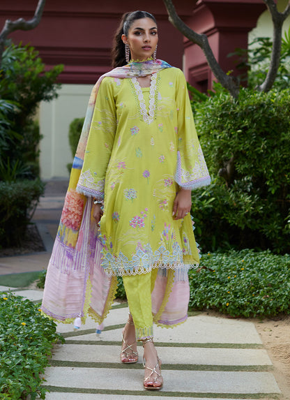 Suay by Farah Talib Aziz Unstitched 3 Piece Embroidered Lawn Suit FTA24LU FTA 09 KELAYA KIWI - Luxury Collection Brand Mafia by Zonash