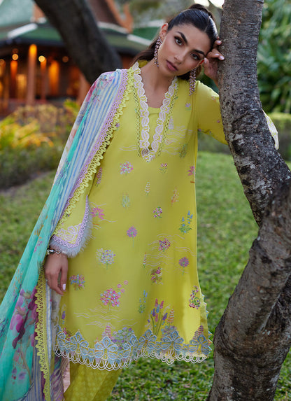 Suay by Farah Talib Aziz Unstitched 3 Piece Embroidered Lawn Suit FTA24LU FTA 09 KELAYA KIWI - Luxury Collection Brand Mafia by Zonash